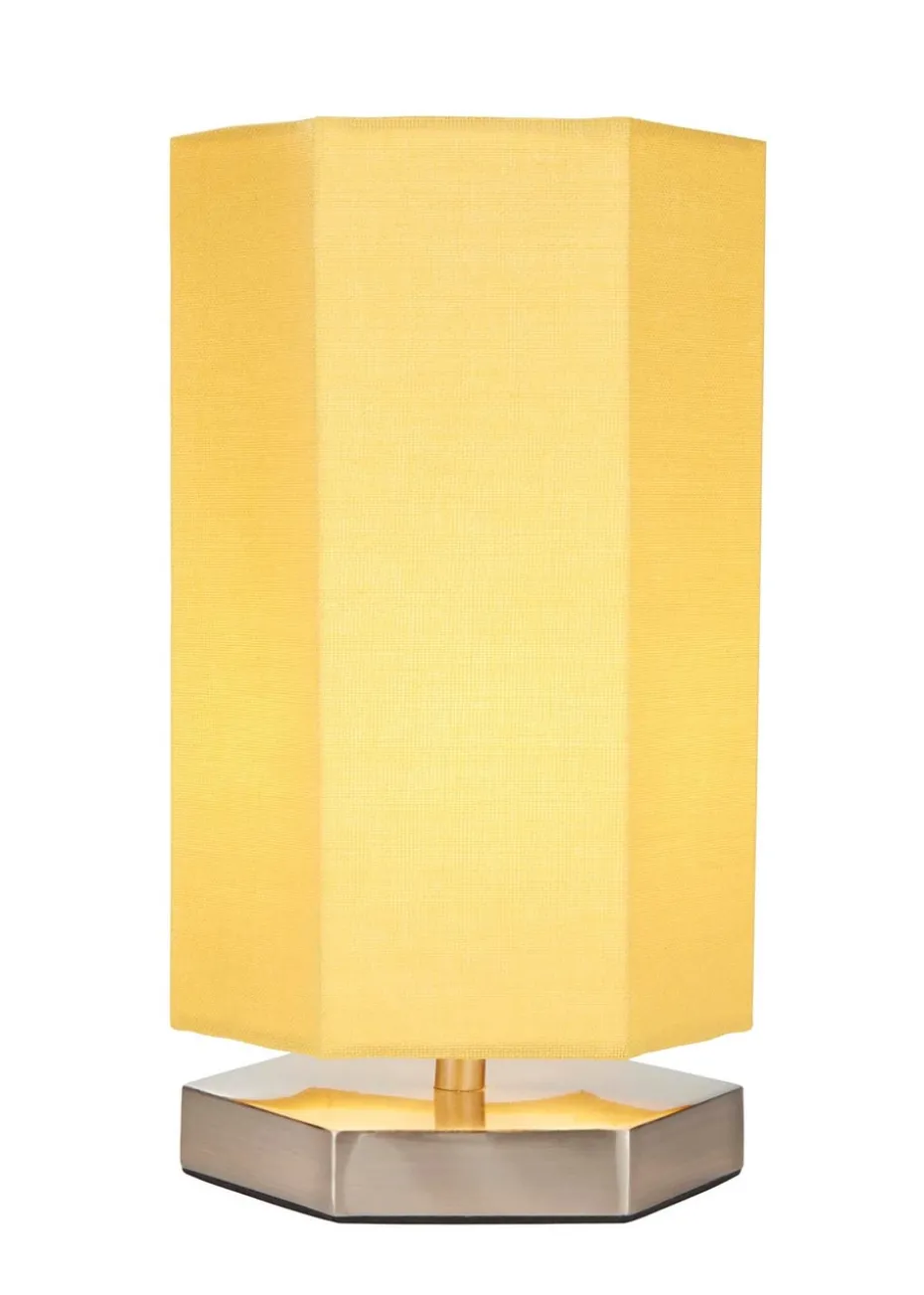 Glow Hexagon Shape Integrated LED Table Lamp Ochre (26cm x 13cm)