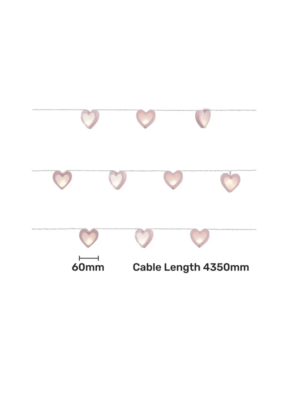 Glow Love Heart Wood String Lights (6cm x 435cm)