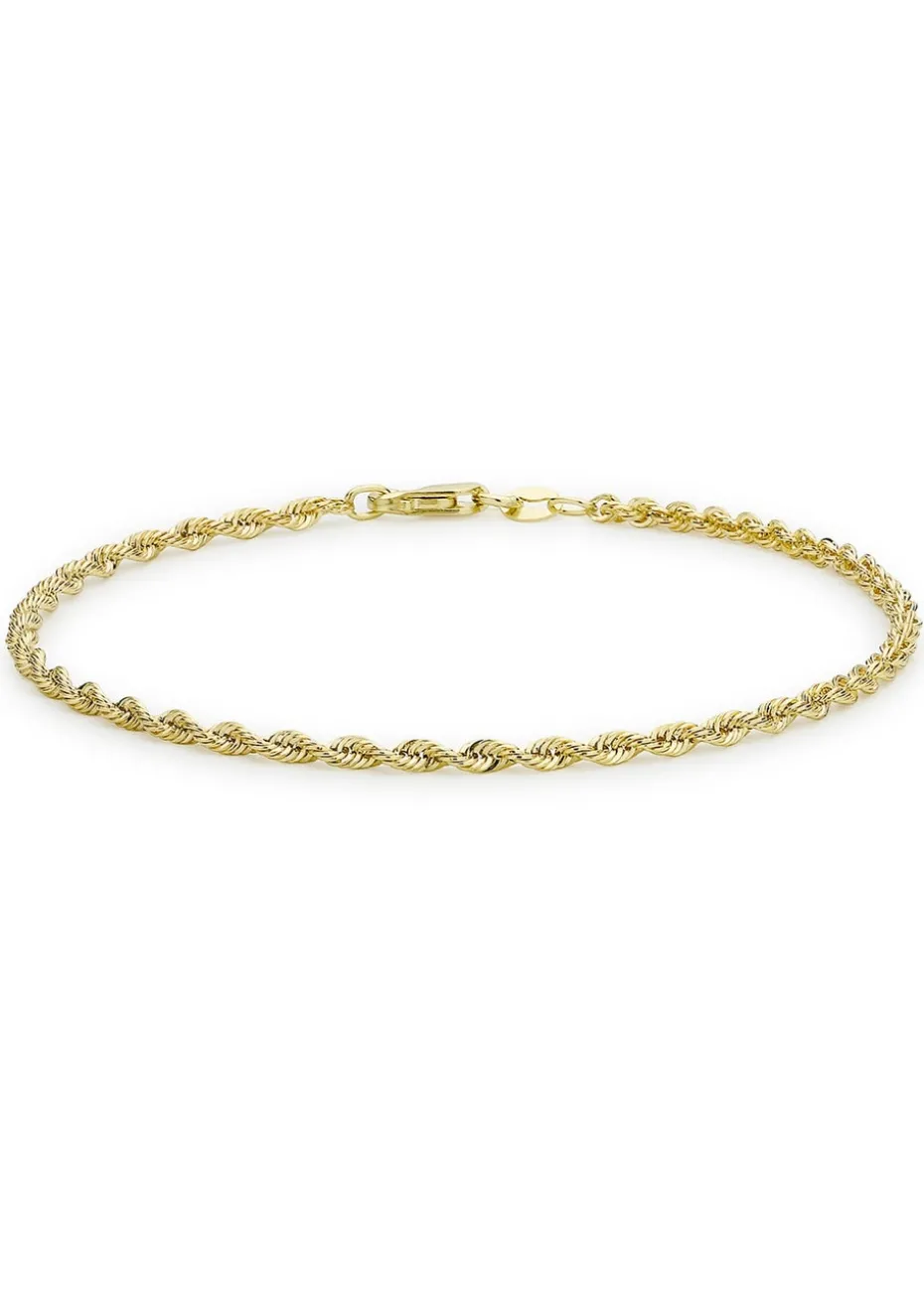 Golden Moments 9ct Yellow Gold 40 Hollow Rope Chain Bracelet