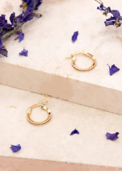 Golden Moments 9ct Yellow Gold Round White CZs Endless Slim Hoop Earrings