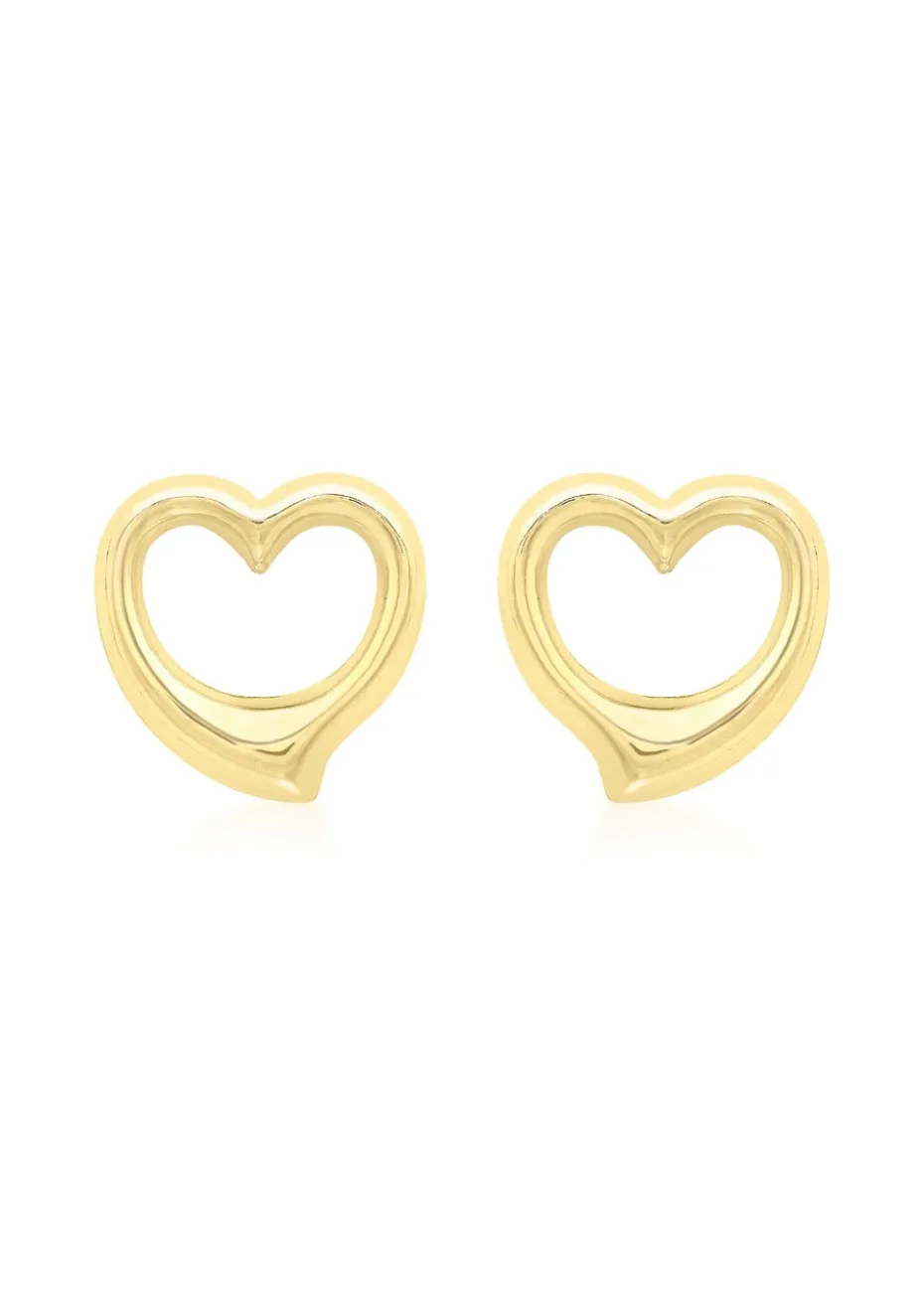 Golden Moments 9ct Yellow Gold Open Heart Studs