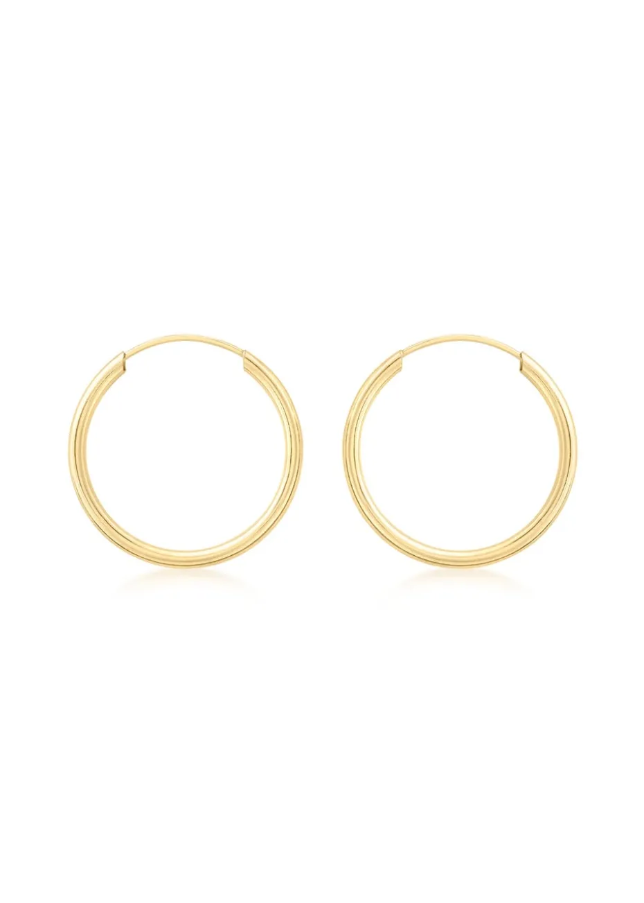 Golden Moments 9ct Yellow Gold Sleeper Hoop Earrings