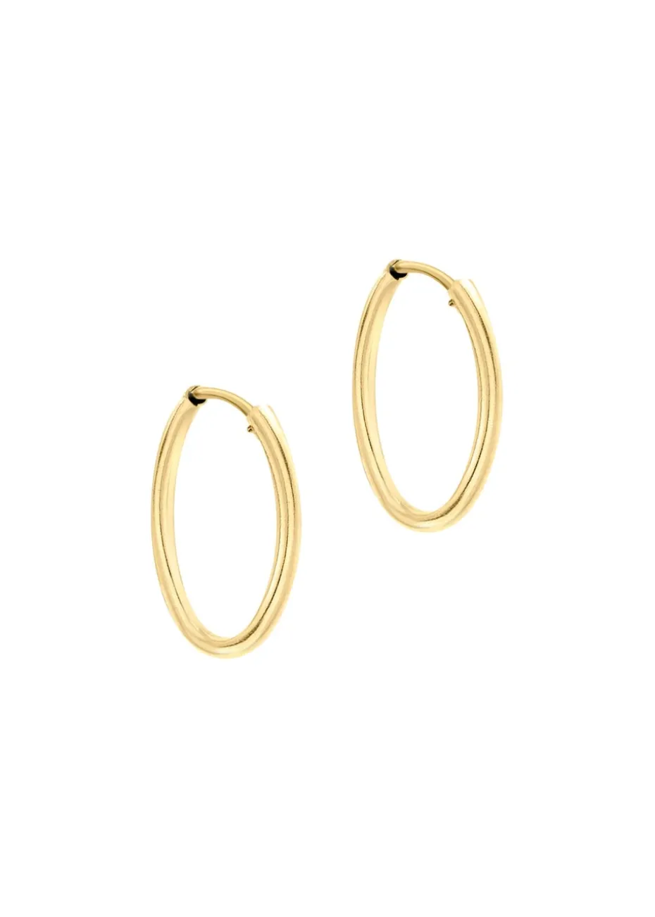 Golden Moments 9ct Yellow Gold Sleeper Hoop Earrings
