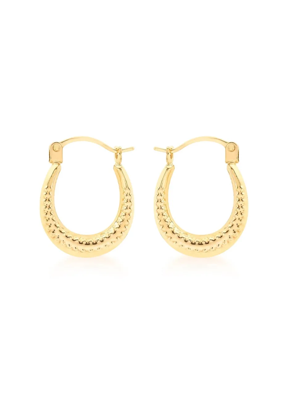 Golden Moments 9ct Yellow Gold Mini Patterned Hoops