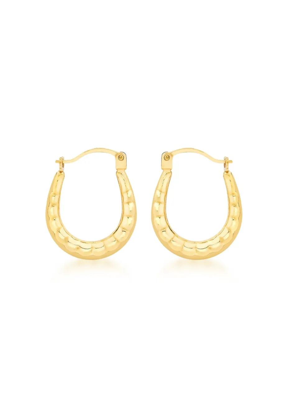 Golden Moments 9ct Yellow Gold Mini Patterned Hoops