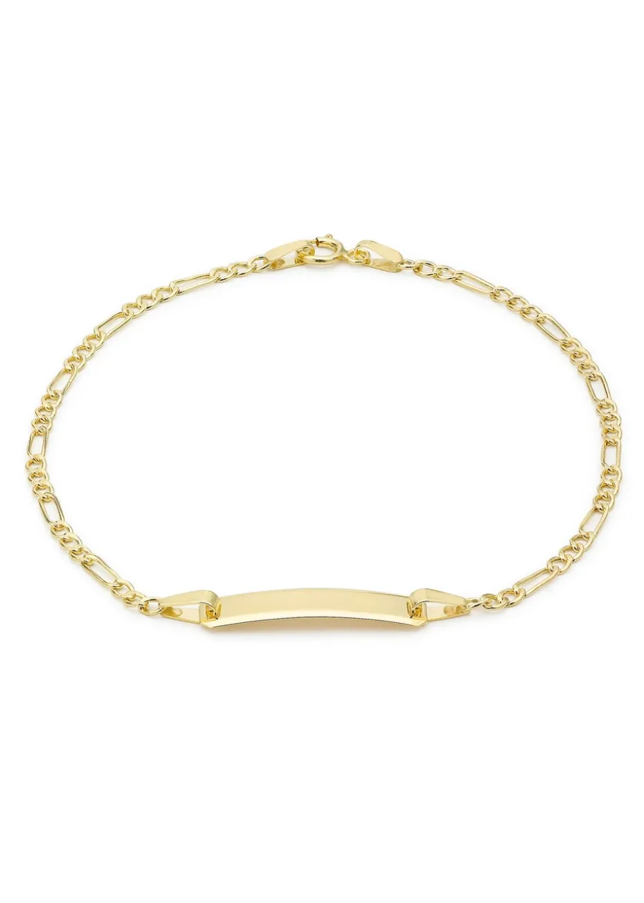 Golden Moments 9ct Yellow Gold Hollow Figaro 19.5mm x 5mm ID Bracelet