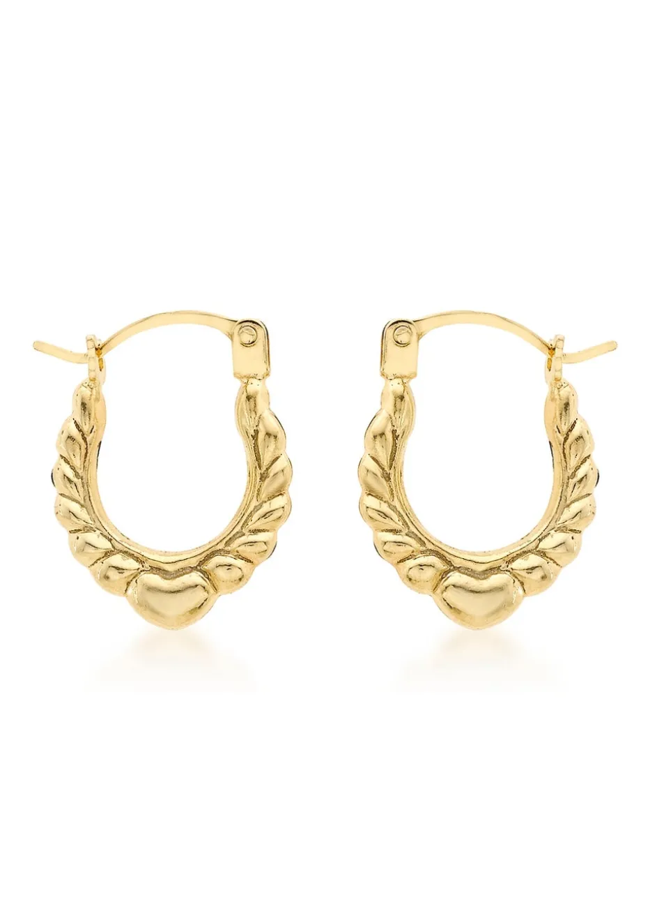 Golden Moments 9ct Yellow Gold Oval Creole Earrings