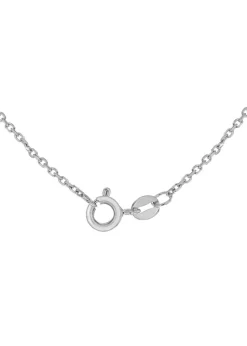 Golden Moments Sterling Silver Red Crystal Puff Heart Pendant