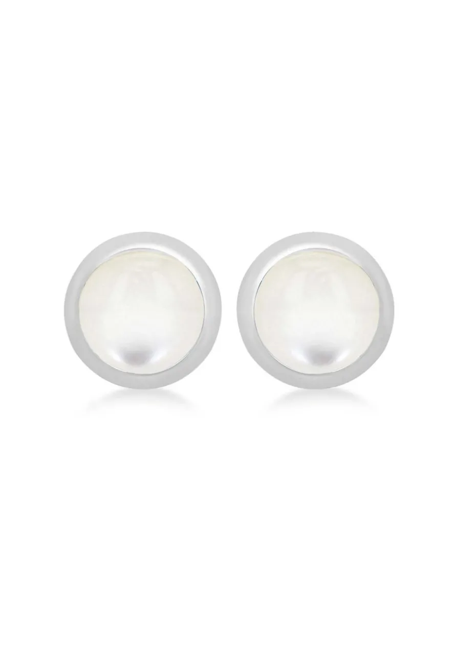 Golden Moments Sterling Silver June Birthstone Stud Earrings