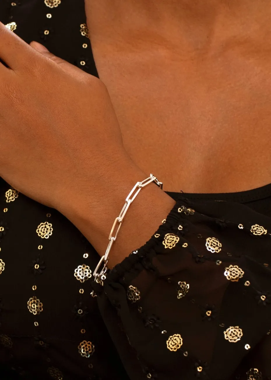 Golden Moments Sterling Silver Faceted Paper Bracelet