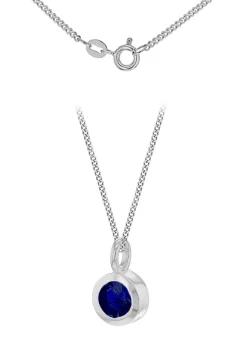 Golden Moments Sterling Silver CZ Â September Birthstone Necklace