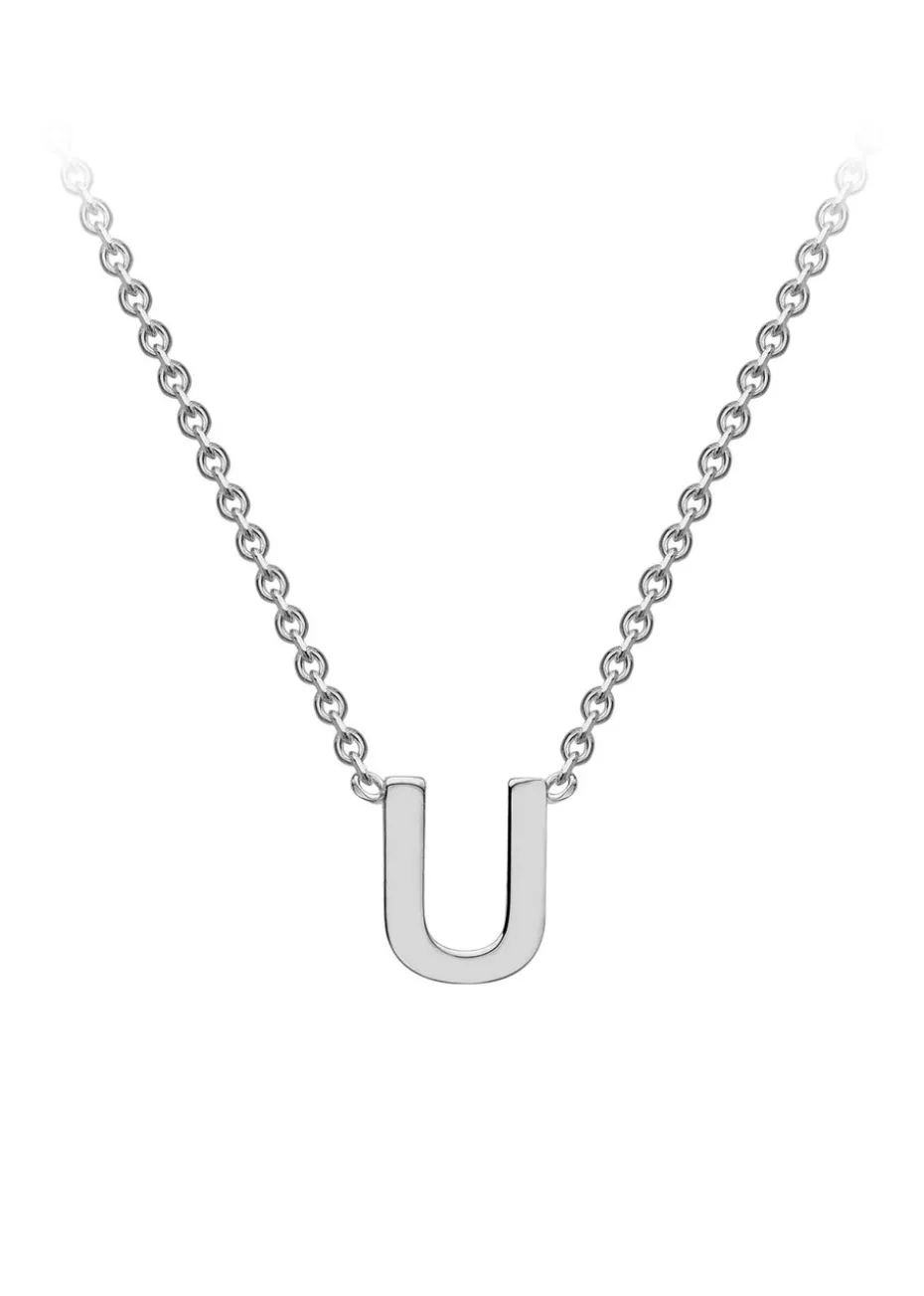 Golden Moments Sterling Silver 'U' Initial Necklace