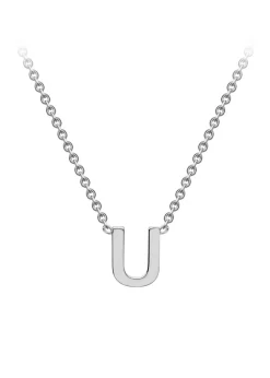 Golden Moments Sterling Silver 'U' Initial Necklace