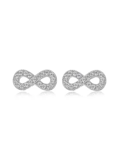 Golden Moments Sterling Silver CZ 'Infinity' Stud Earrings
