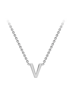 Golden Moments Sterling Silver 'V' Initial Necklace