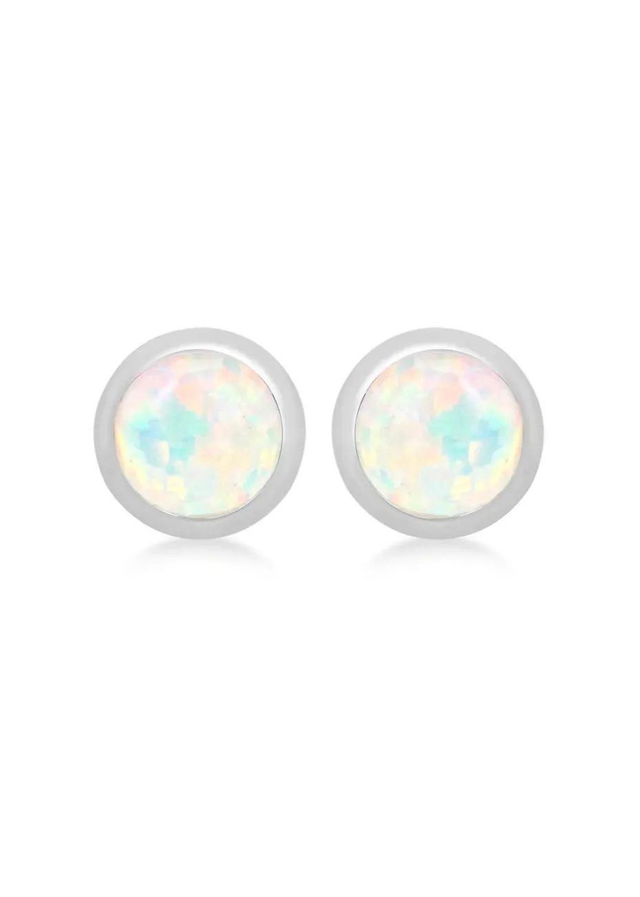 Golden Moments Sterling Silver October Birthstone Stud Earrings