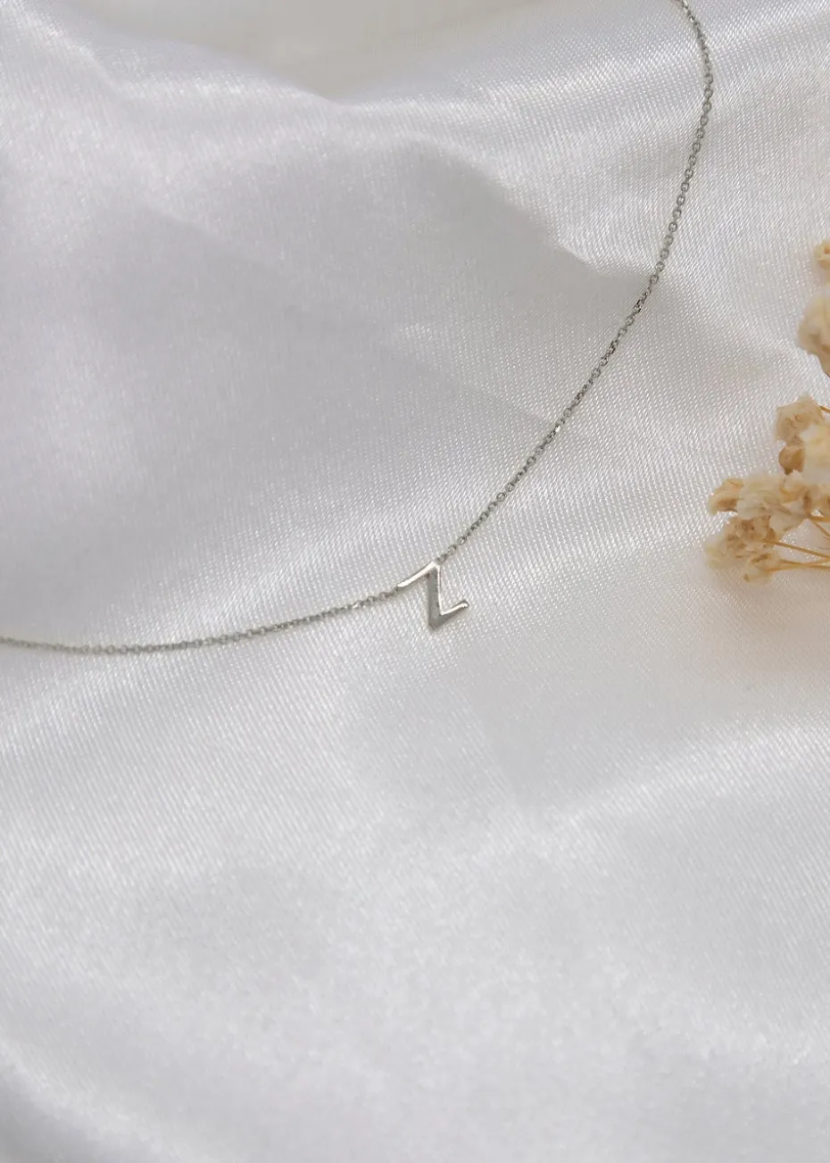 Golden Moments Sterling Silver 'Z' Initial Necklace