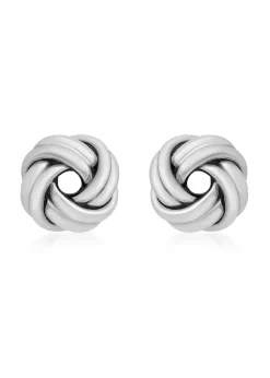 Golden Moments Sterling Silver Double-Knot Stud Earrings