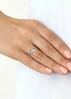 Golden Moments Sterling Silver White CZ Heart Ring