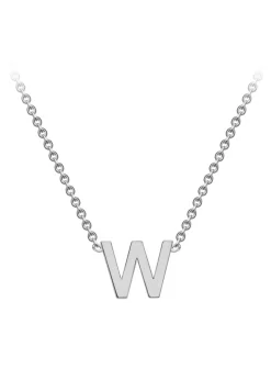 Golden Moments Sterling Silver 'W' Initial Necklace