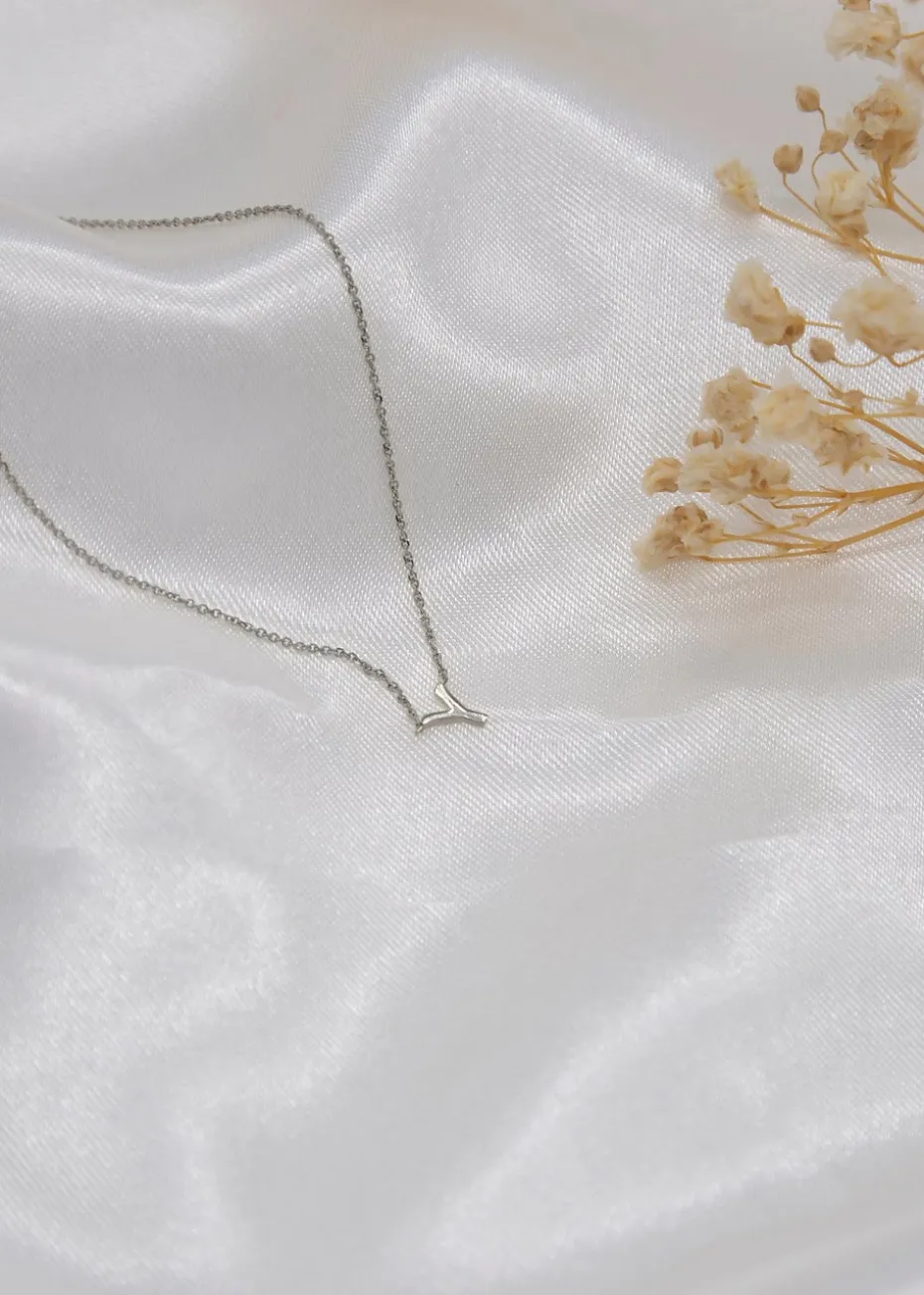 Golden Moments Sterling Silver 'Y' Initial Necklace