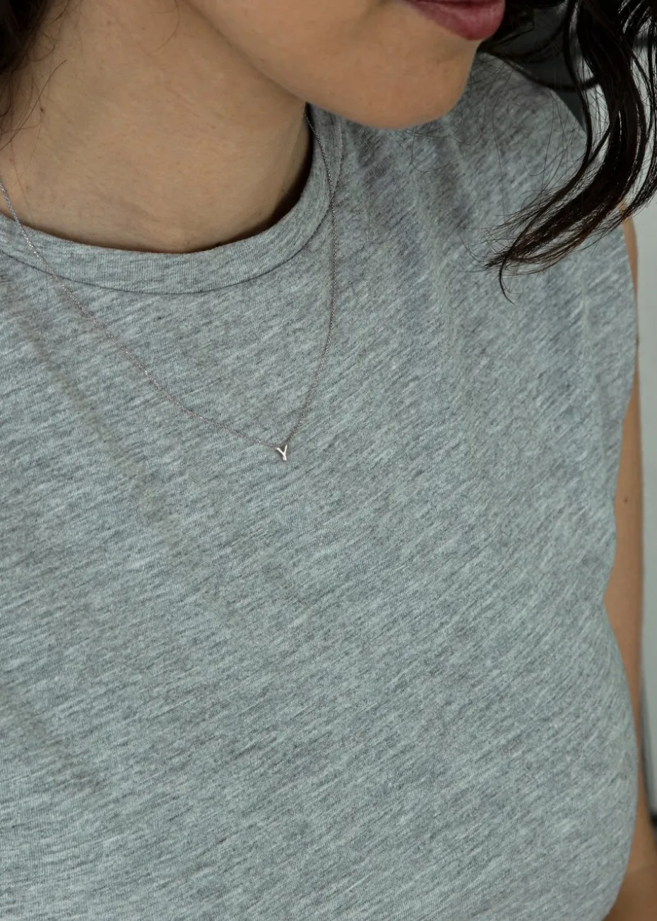 Golden Moments Sterling Silver 'Y' Initial Necklace