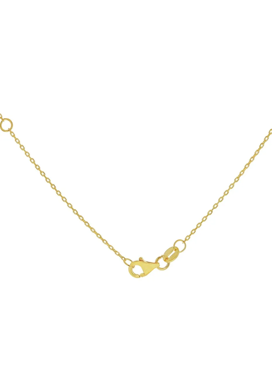 Golden Moments Sterling Silver Gold Plated CZ 'Love' Necklace