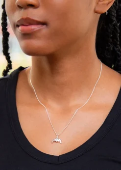 Golden Moments Sterling Silver CZ  'Mum' Necklace