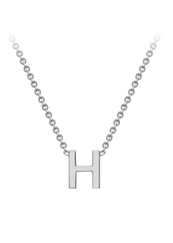 Golden Moments Sterling Silver 'H' Initial  Necklace