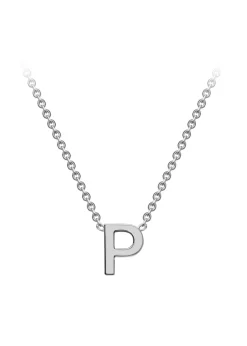 Golden Moments Sterling Silver 'P' Initial  Necklace