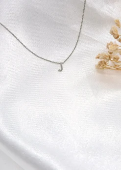 Golden Moments Sterling Silver 'J' Initial  Necklace