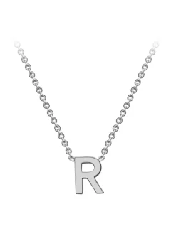 Golden Moments Sterling Silver 'R' Initial Necklace