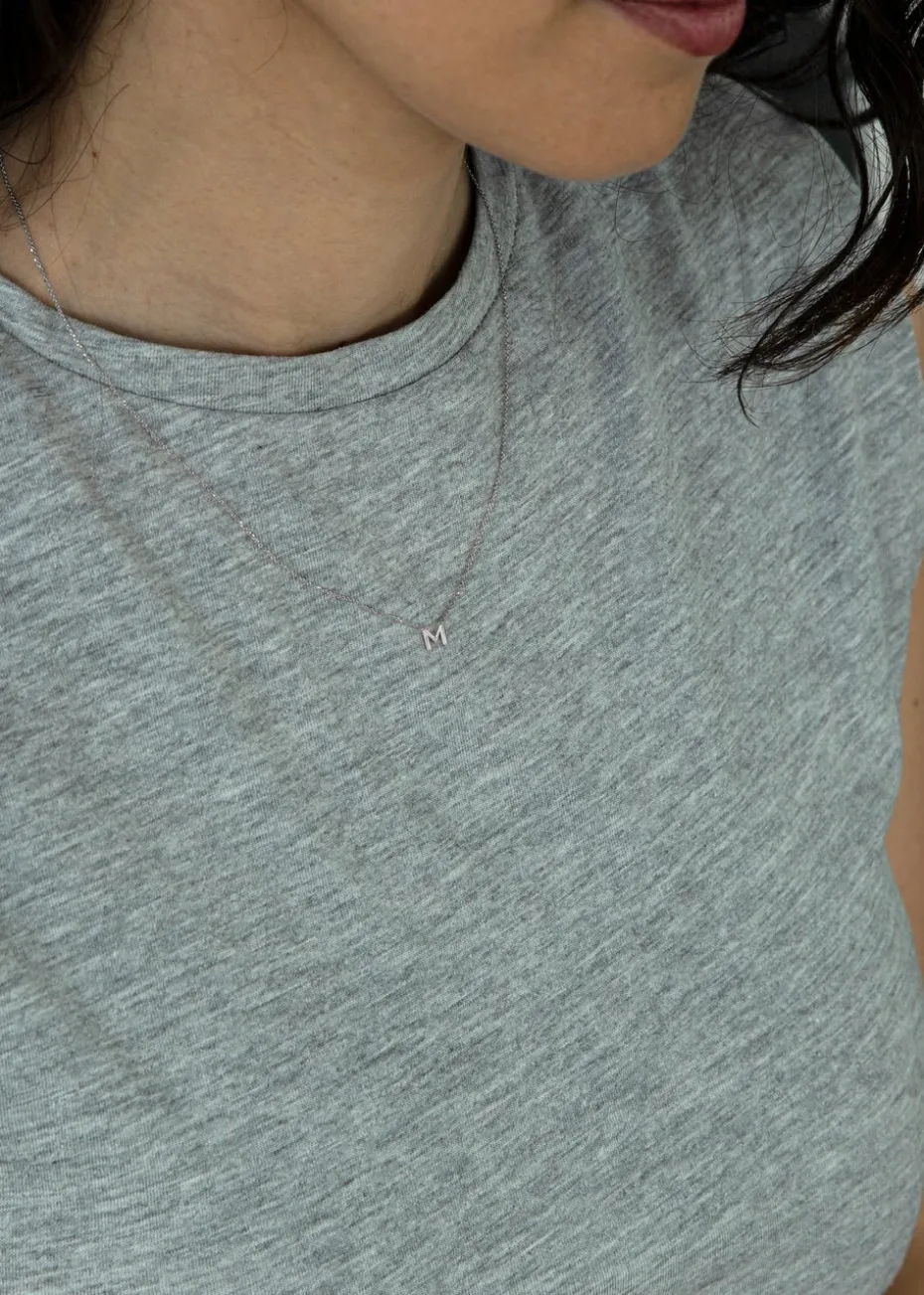 Golden Moments Sterling Silver 'M' Initial Necklace