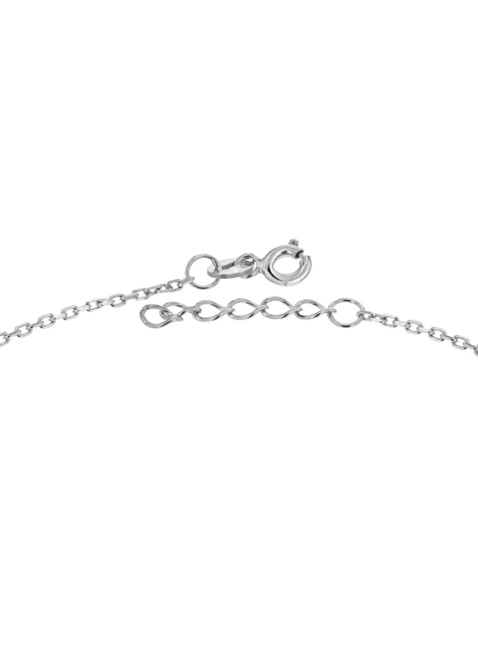 Golden Moments Sterling Silver CZ Hamsa Hand Bracelet