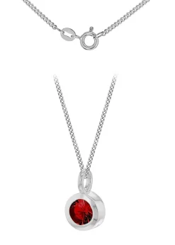 Golden Moments Sterling Silver CZ Â July Birthstone Necklace