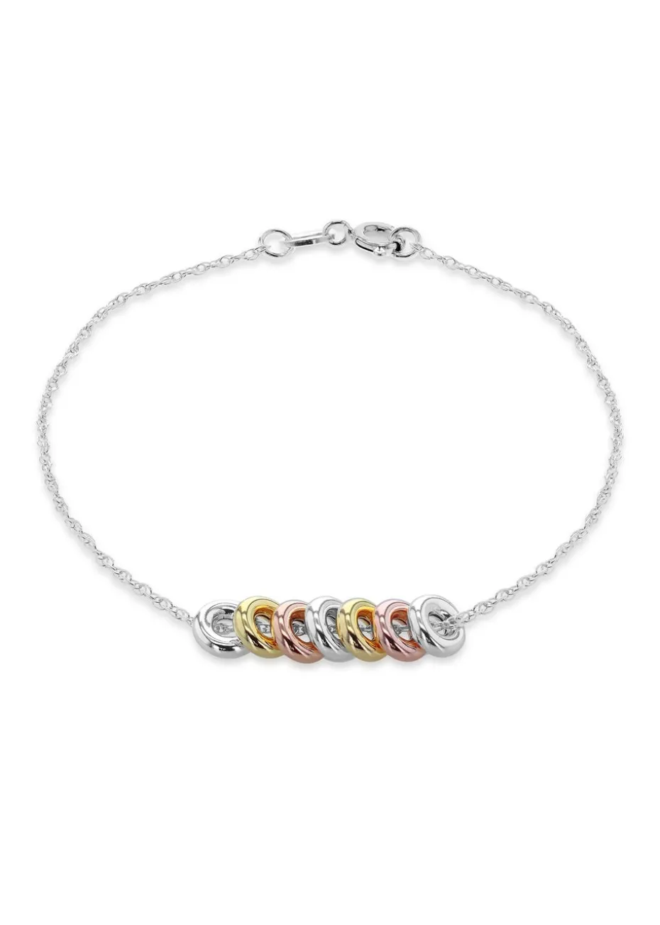 Golden Moments Sterling Silver 'Lucky Rings' Chain Bracelet
