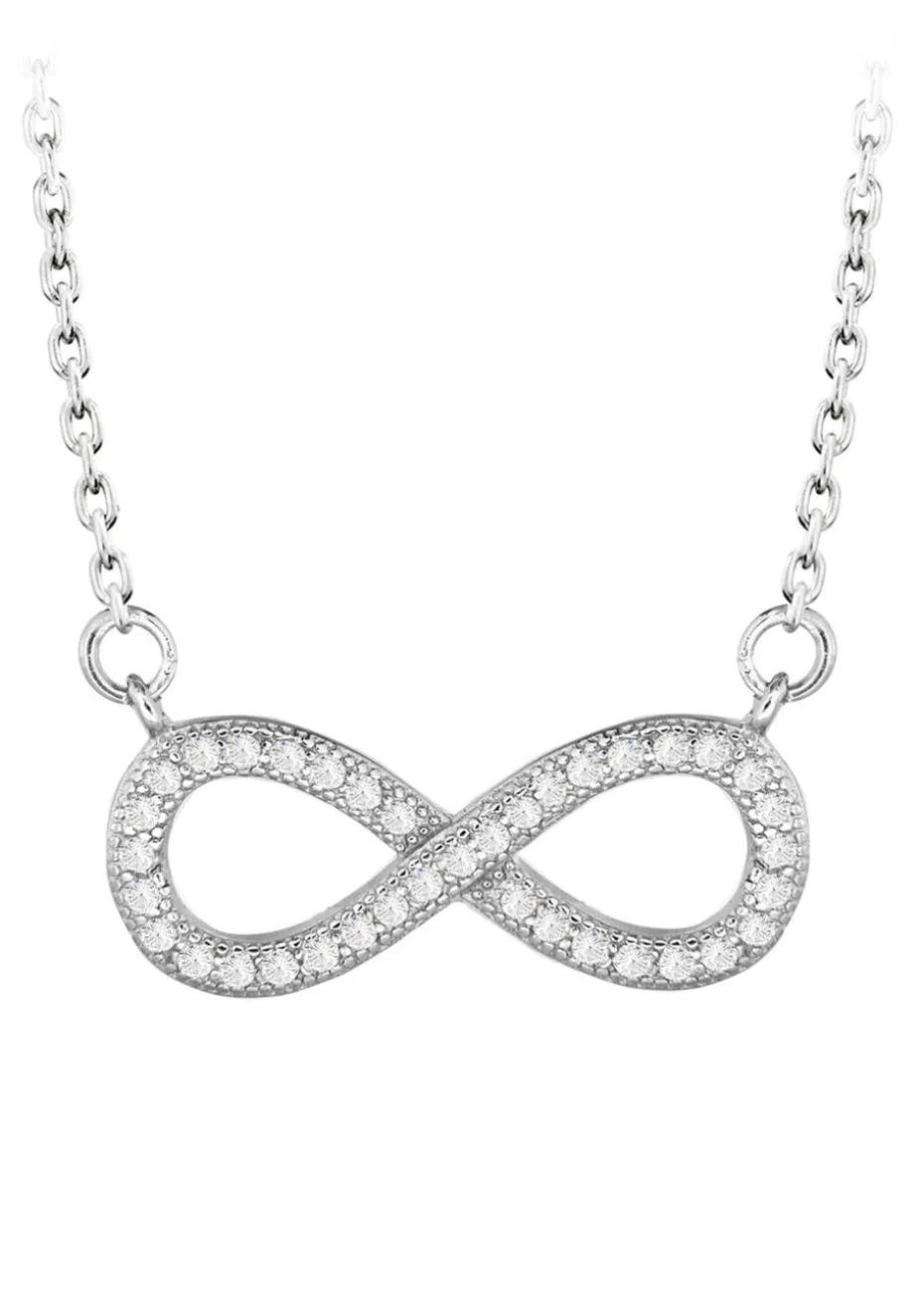 Golden Moments Sterling Silver CZ 'Infinity' Necklace