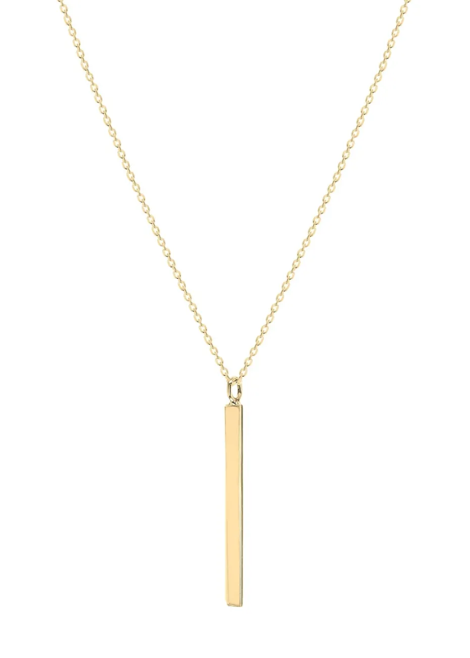 Golden Moments Yellow Gold Plated Vertical Bar Necklace