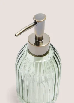 Green Glass Ribbed Tumbler