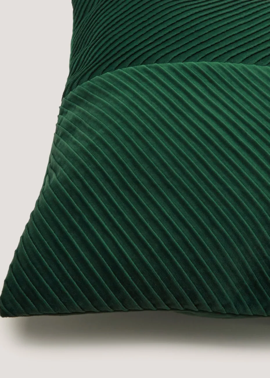 Green Pleated Velvet Cushion
