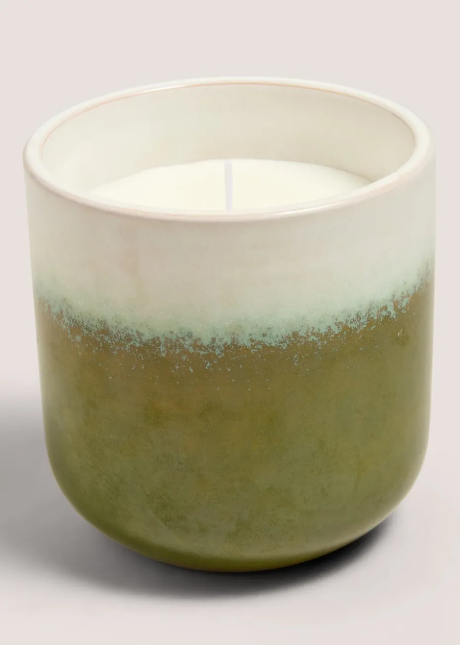 Green Reactive Glaze Candle