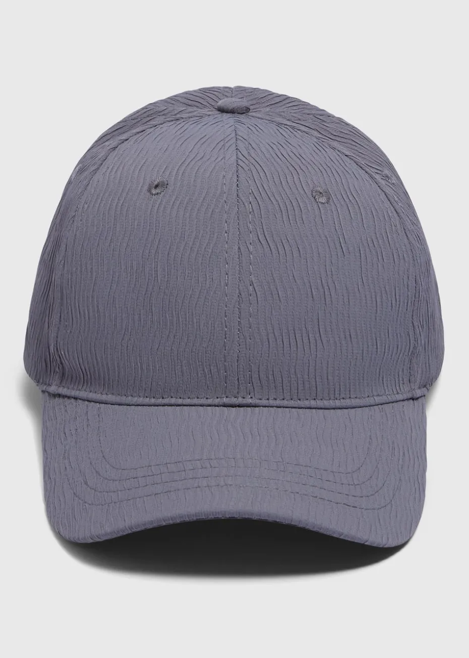 Grey Crinkle Fabric Cap