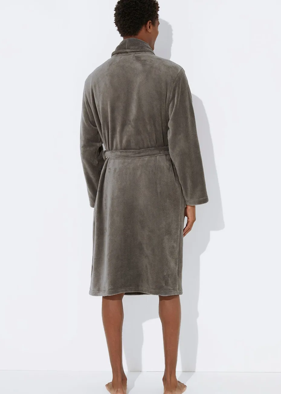 Grey Fleece Dressing Gown