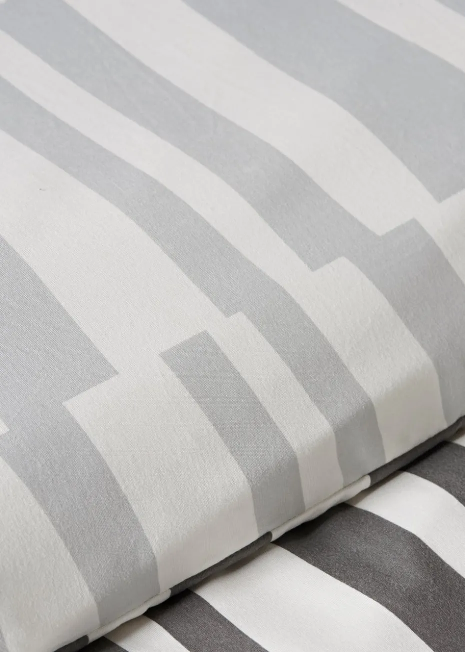 Grey Linear Geometric Duvet Set
