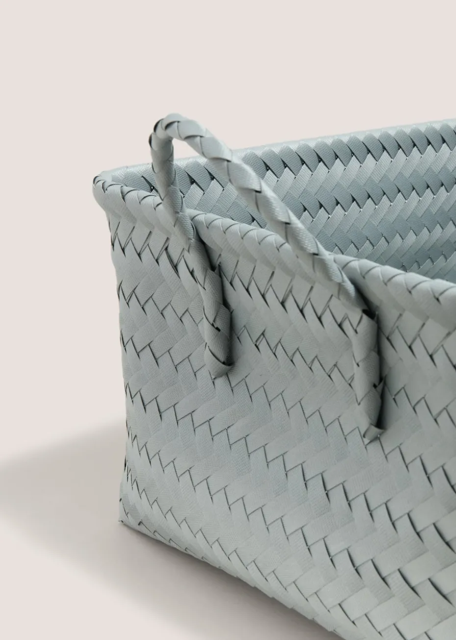 Grey Plastic Woven Tray