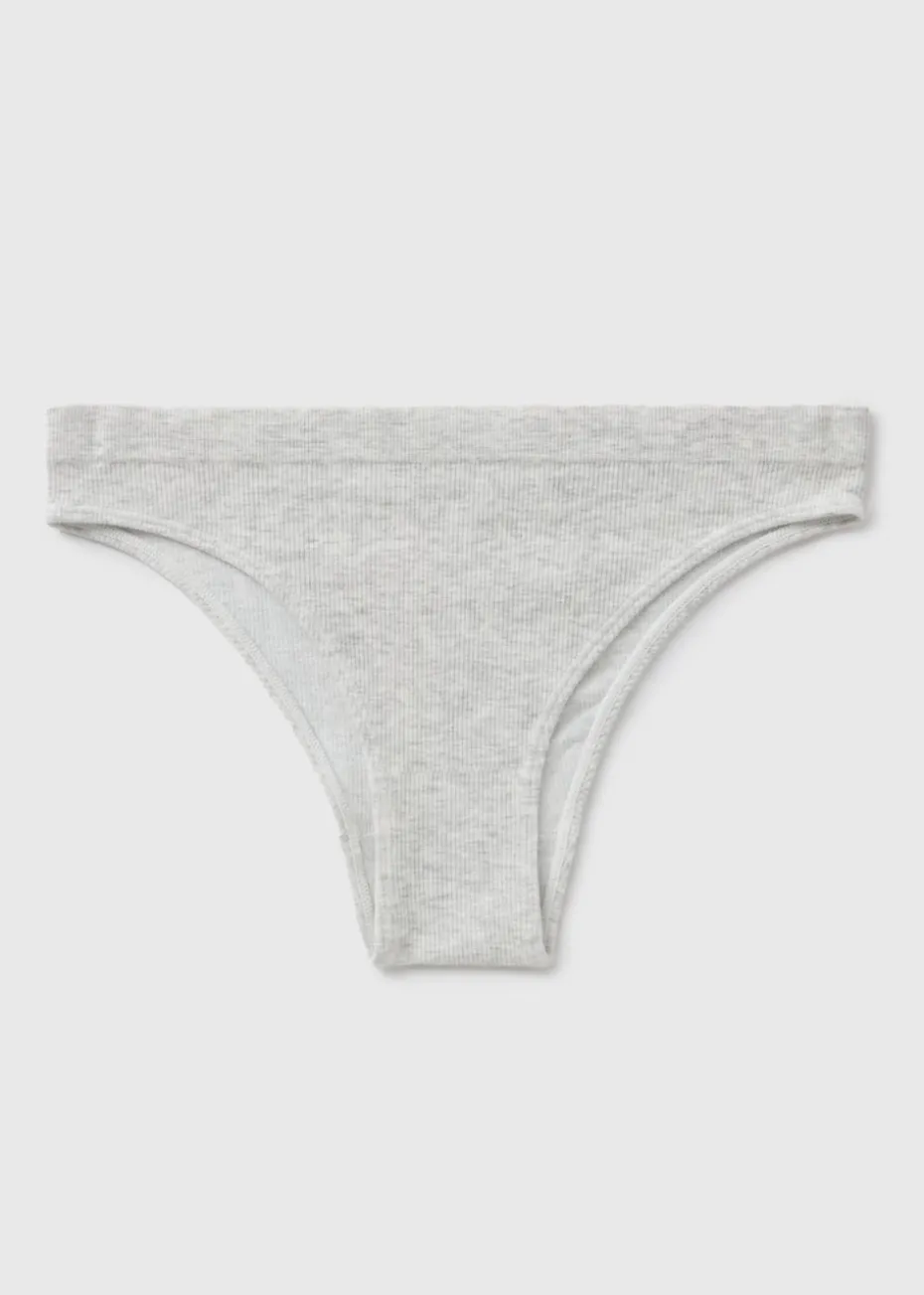 Grey Seamless Brazilian Knickers