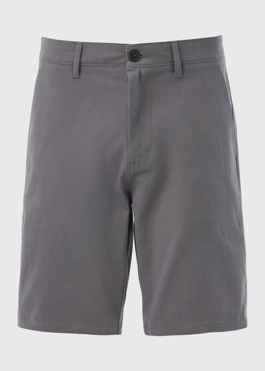Grey Straight Fit Chino Shorts