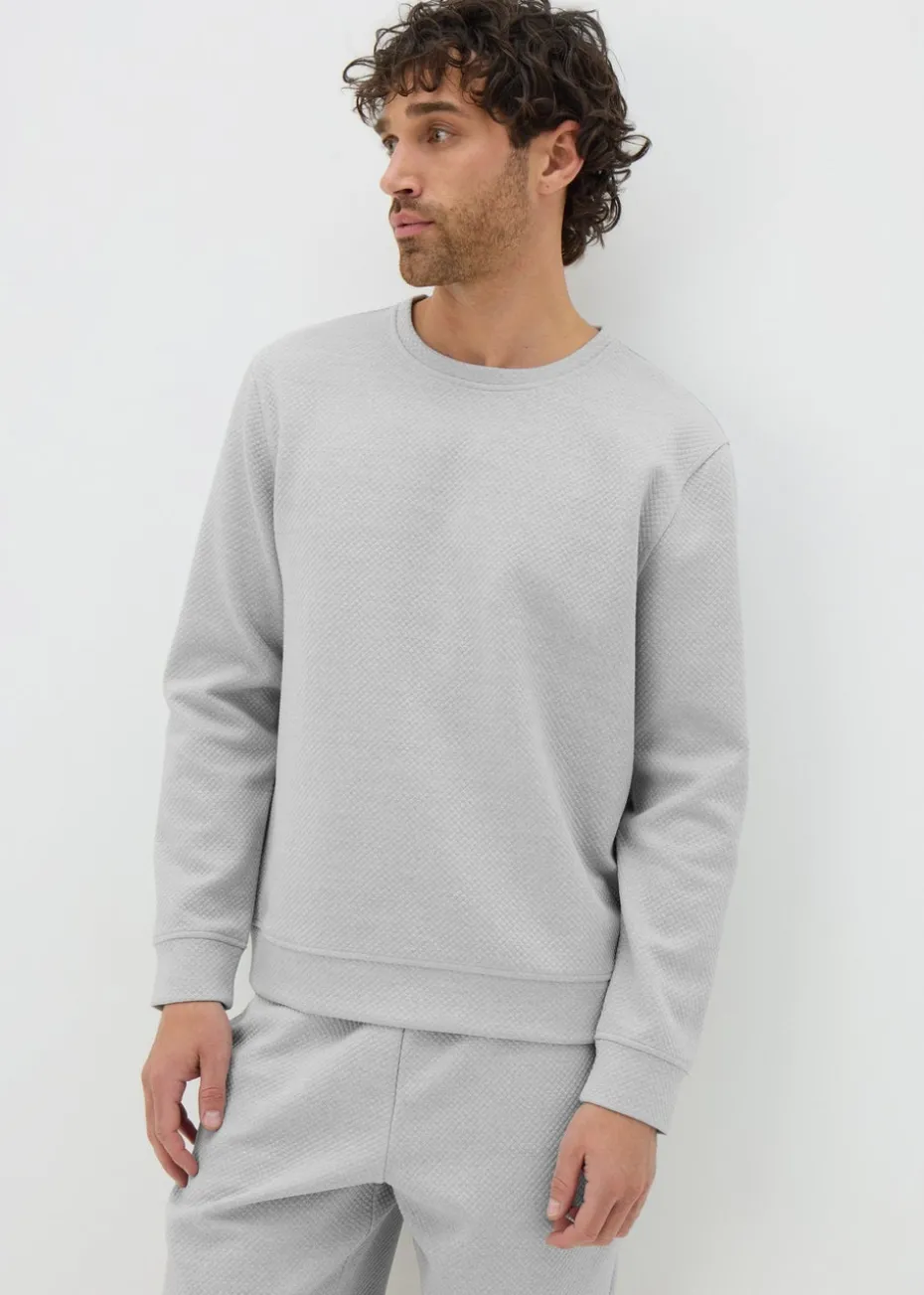 Grey Textured Sweatshirt
