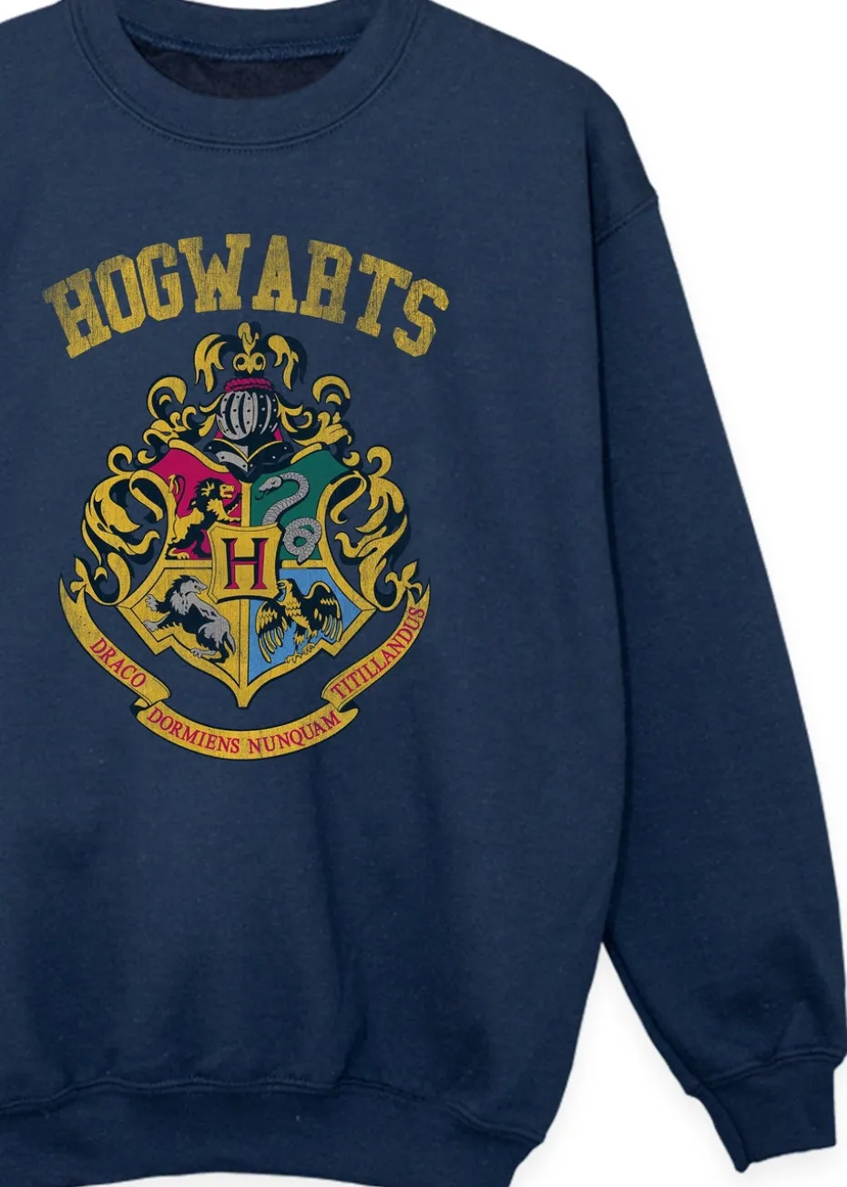 Harry Potter Kids Navy Filled Crest Varsity Printed Sweatshirt (3-13 yrs)