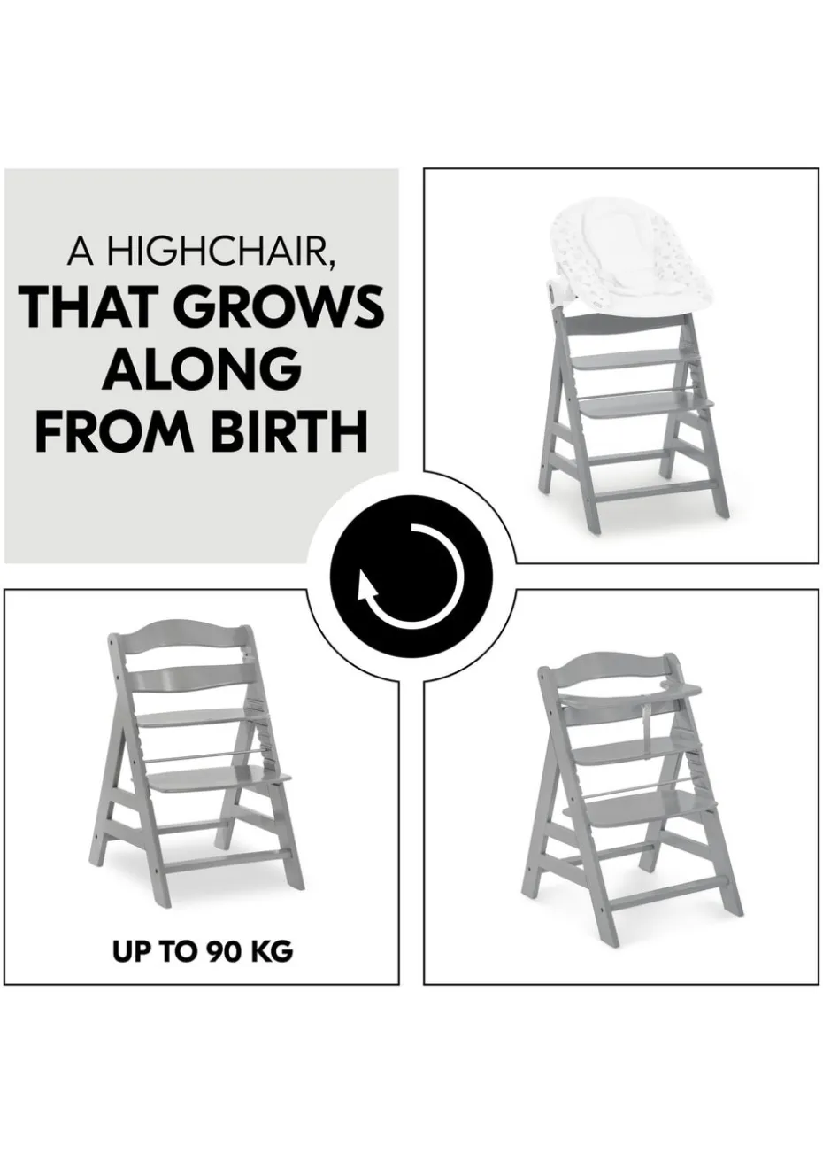Hauck Grey Alpha+ Wooden Highchair